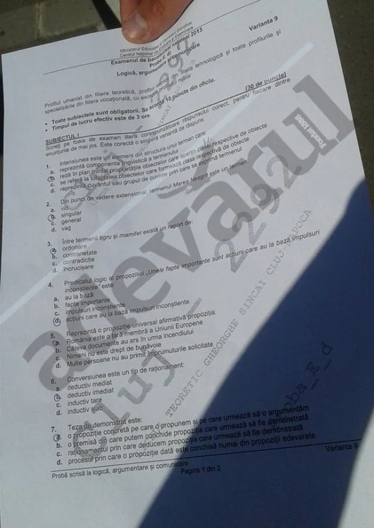 Bac 2015 subiectefoto: adevarul.ro