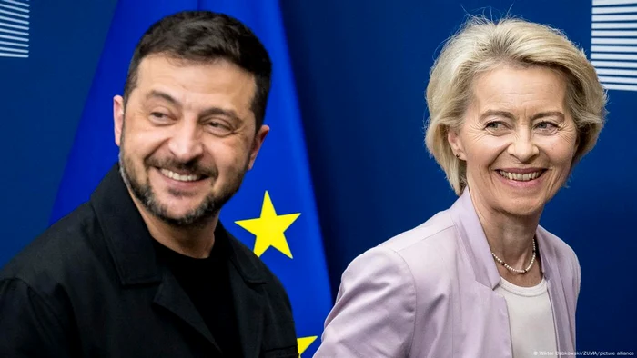Aliați: președintele ucrainean Volodimir Zelenski și Ursula von der Leyen