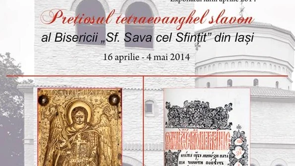 Prețiosul Tetraevanghel al Parohiei „Sf Sava cel Sfințit“ din Iași, exponatul lunii aprilie la MNIR jpeg