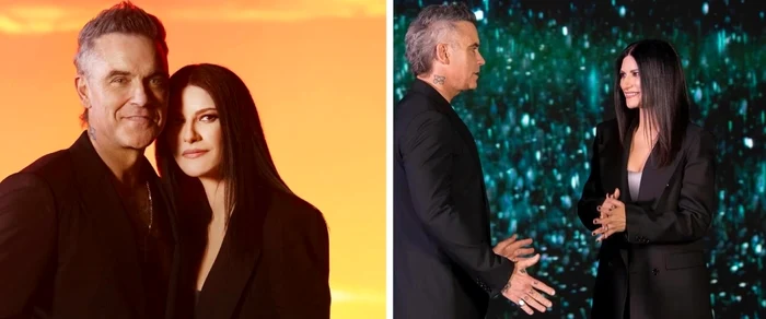 Laura Pausini și Robbie Williams, un cuplu pe scenă