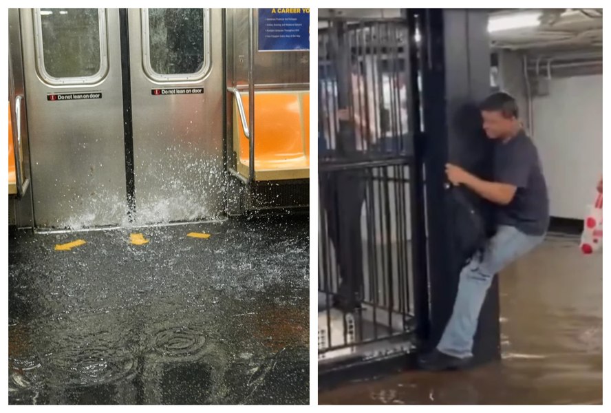 Stare de urgență în New York din cauza ploilor: imagini dramatice cu metroul inundat
