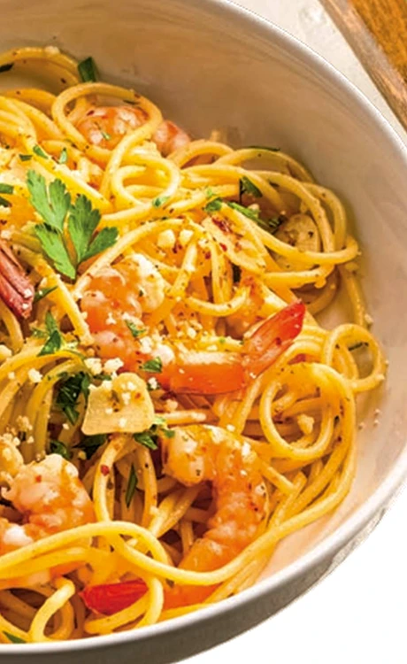 spagheti a olio cu creveti jpg