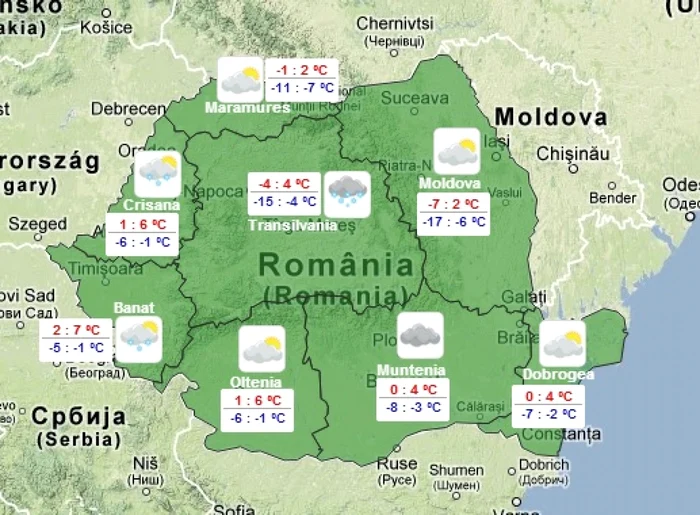 Duminică va fi frig şi vor fi condiţii de ploaie FOTO meteoromania.ro