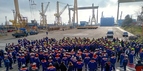 Protest la Șantierul Naval Damen Mangalia Sursa FOTO BNS jpg