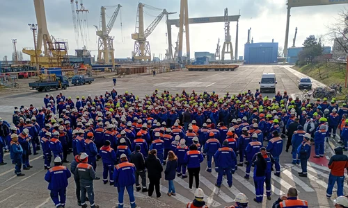 Protest la Șantierul Naval Damen Mangalia Sursa FOTO BNS jpg
