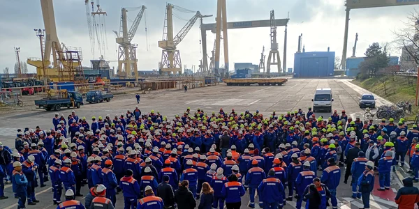 Protest la Șantierul Naval Damen Mangalia Sursa FOTO BNS jpg