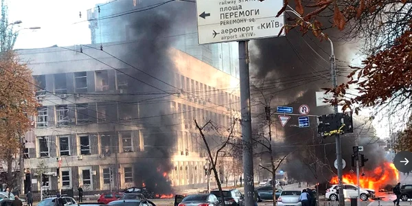Atac cu rachete in Kiev FOTO Twitter @Olherd_the_wise