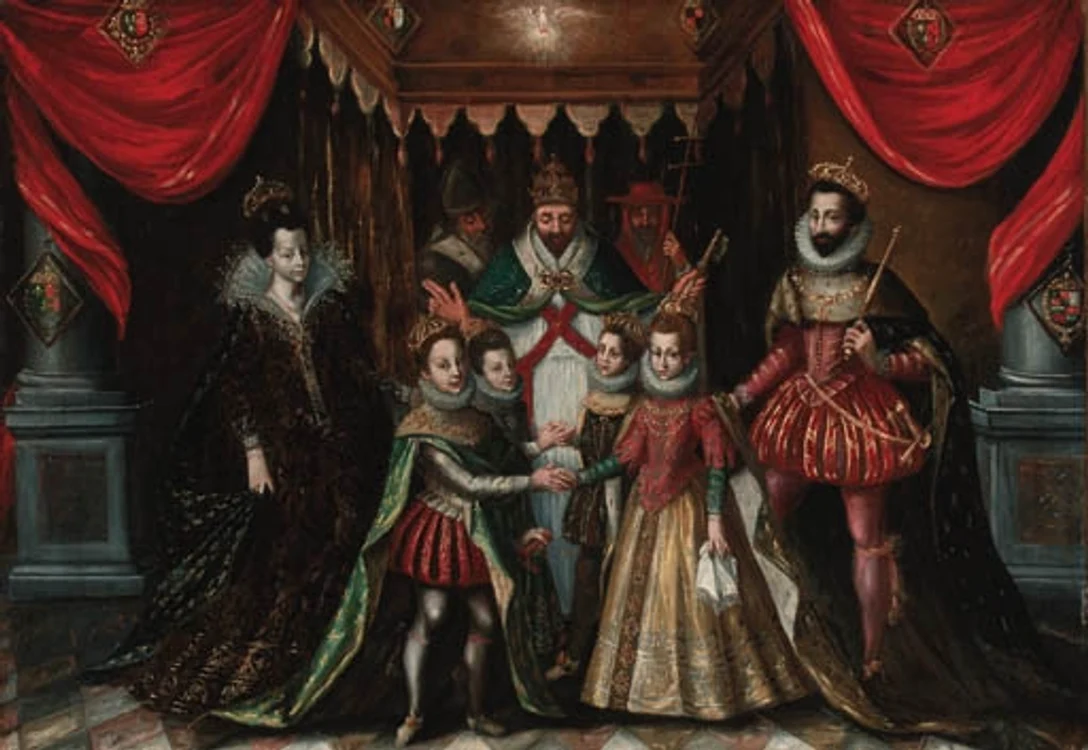 Dubla casatorie Ludovic al XIII-lea și Anna de Austria si Philip, Print de Asturias, cu Elizabeta a 