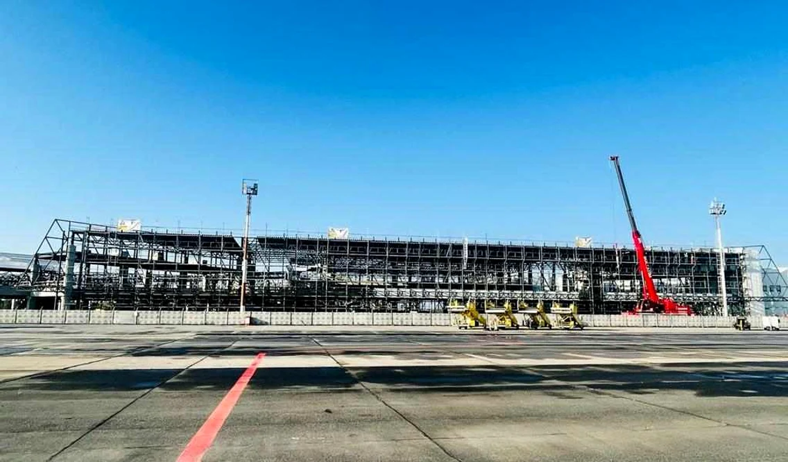 Construcția noului terminal al Aeroportului Timișoara FOTO Ștefan Both