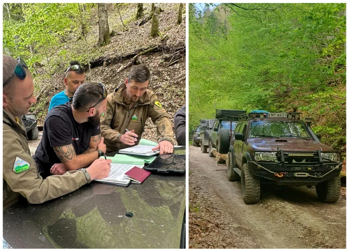 Rangerii au împărţit amenzi printre şoferii polonezi. foto: Facebook Parcul Natural Apuseni