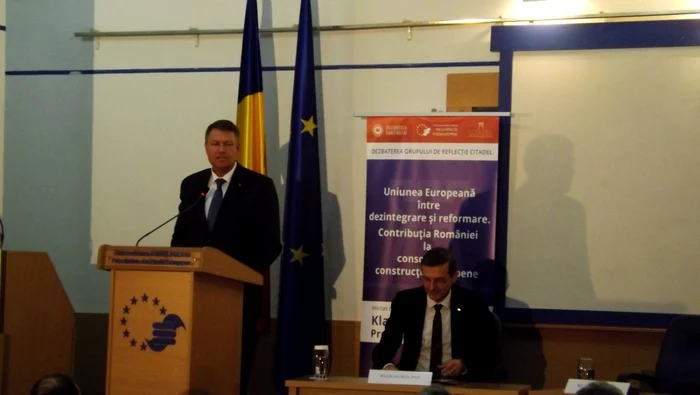 Klaus Iohannis participă la o dezbatere privind viitorul UE la Cluj-Napoca. FOTO:Remus Florescu