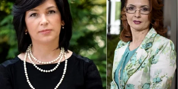 Mihaela Andreianu inspector şcolar general Vâlcea şi Florina Soare director Şcoala Gimnazială Take Ionescu Râmnicu Vâlcea Foto colaj