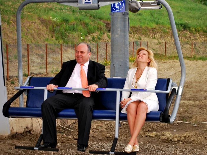 Elena Udrea și Gheorghe Ștefan, la inaugurarea telescaunului FOTO Mediafax Corneliu Călin