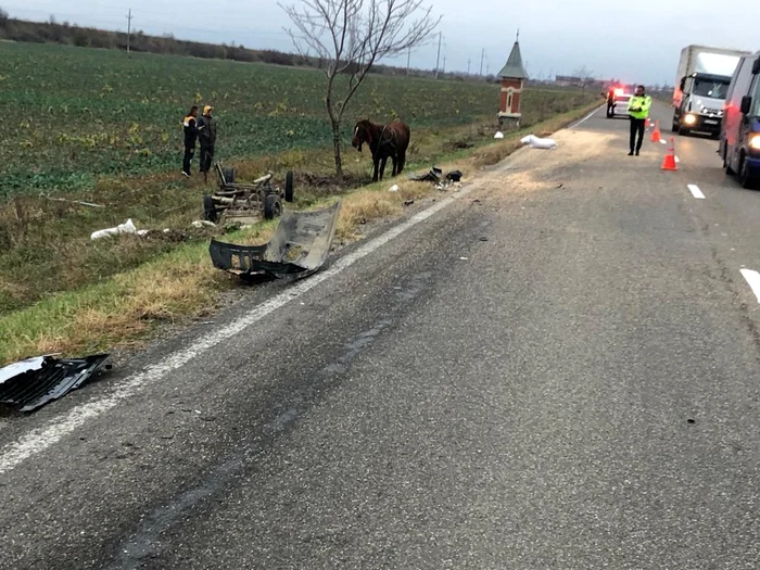 Atelajul nu era semnalizat corespunzător FOTO Poliția Neamț