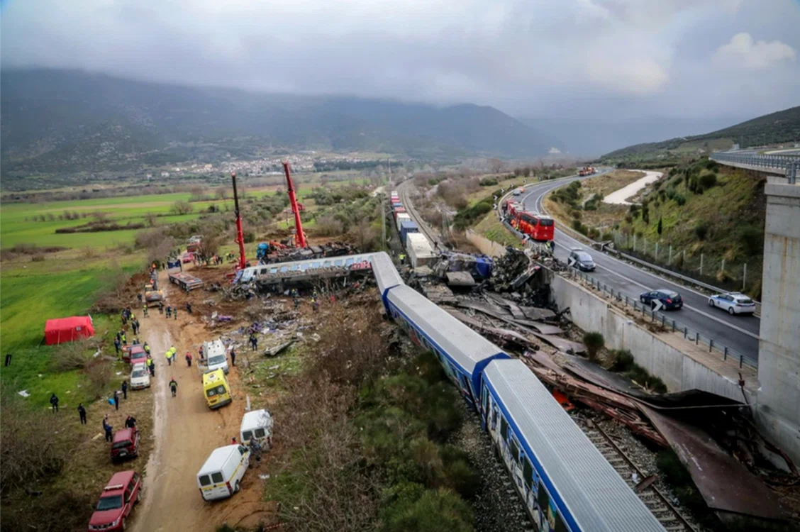 Tragedia feroviară din Larissa, Grecia s-a soldat cu 57 de morți. Foto: Profimedia Images