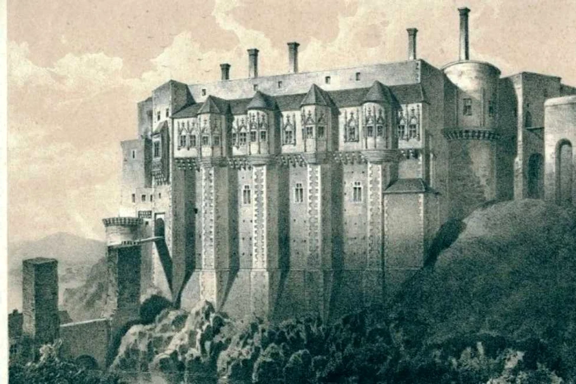 Aşa arăta Castelul Corvinilor la mijlocul secolului al nouăsprezecea. GRAVURĂ.