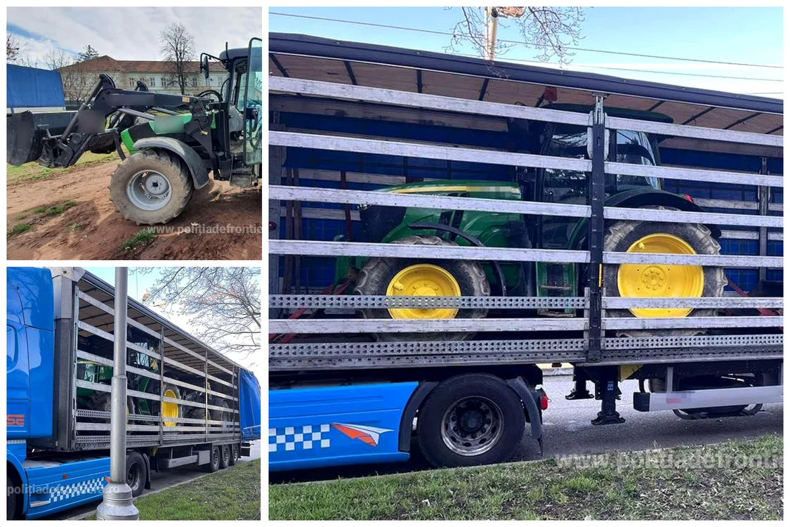 Utilaje agricole erau căutate de autorităţile germane și belgiene. Foto: Poliţia de frontieră