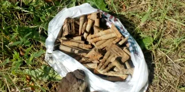 Muniţia descoperită la Focşani FOTO ISU Vrancea