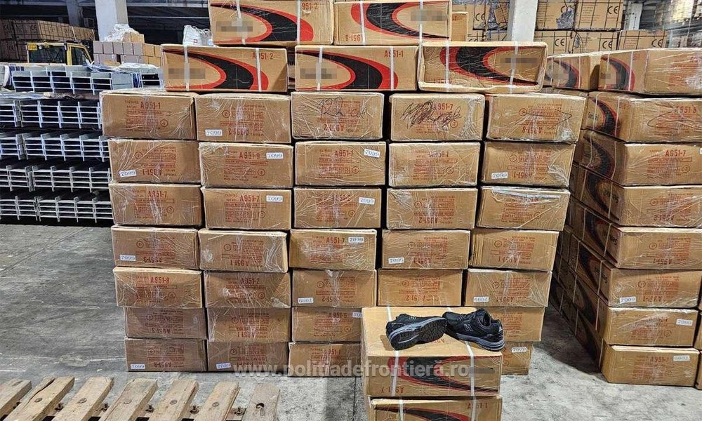 Încălţăminte sport de un milion de euro, contrafăcută, descoperită în Portul Constanța
