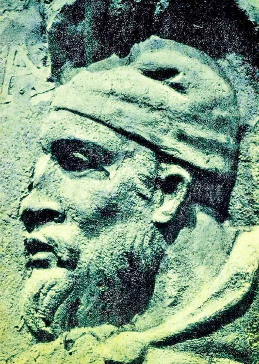 Presupusa imagine a regelui Decebal, reprezentată pe Columna lui Traian