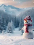 view snowman with winter landscape snow jpg