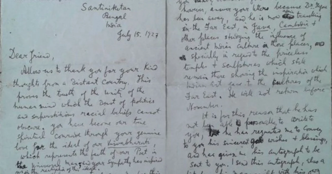 Corespodenţa Florica Botez - Rabindranath Tagore Sursa foto Biblioteca I.N.Roman Constanţa
