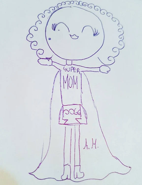 Andreea MArin a primit un desen din partea fiicei sale