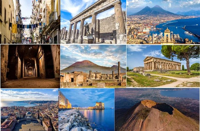Napoli Pompei și Vezuviu în Italia Colaj Italia-it / DMS