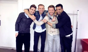 Graţian alături de Mihai Gruia şi Sorin Brotnei, componenţii trupei TWO jpeg