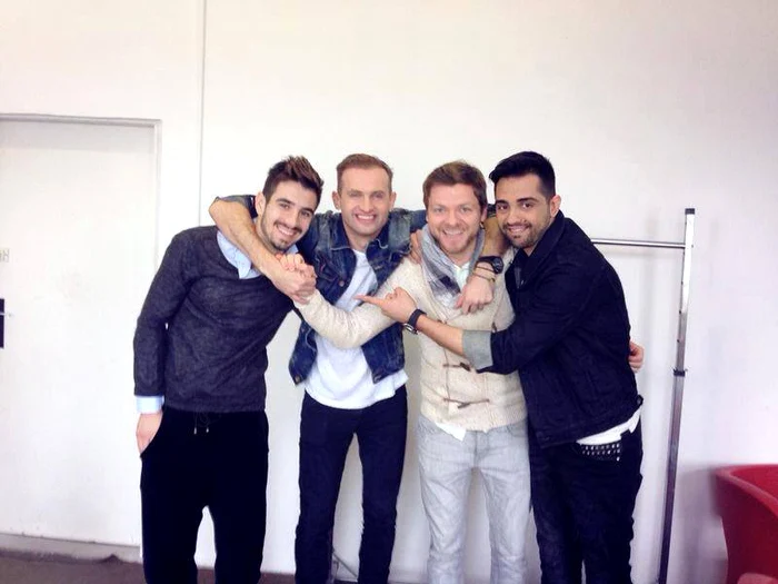 Graţian alături de Mihai Gruia şi Sorin Brotnei, componenţii trupei TWO