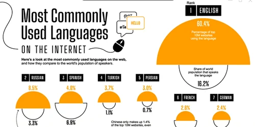 Grafic cele mai vorbite limbi pe internet FOTO Visual Capitalist