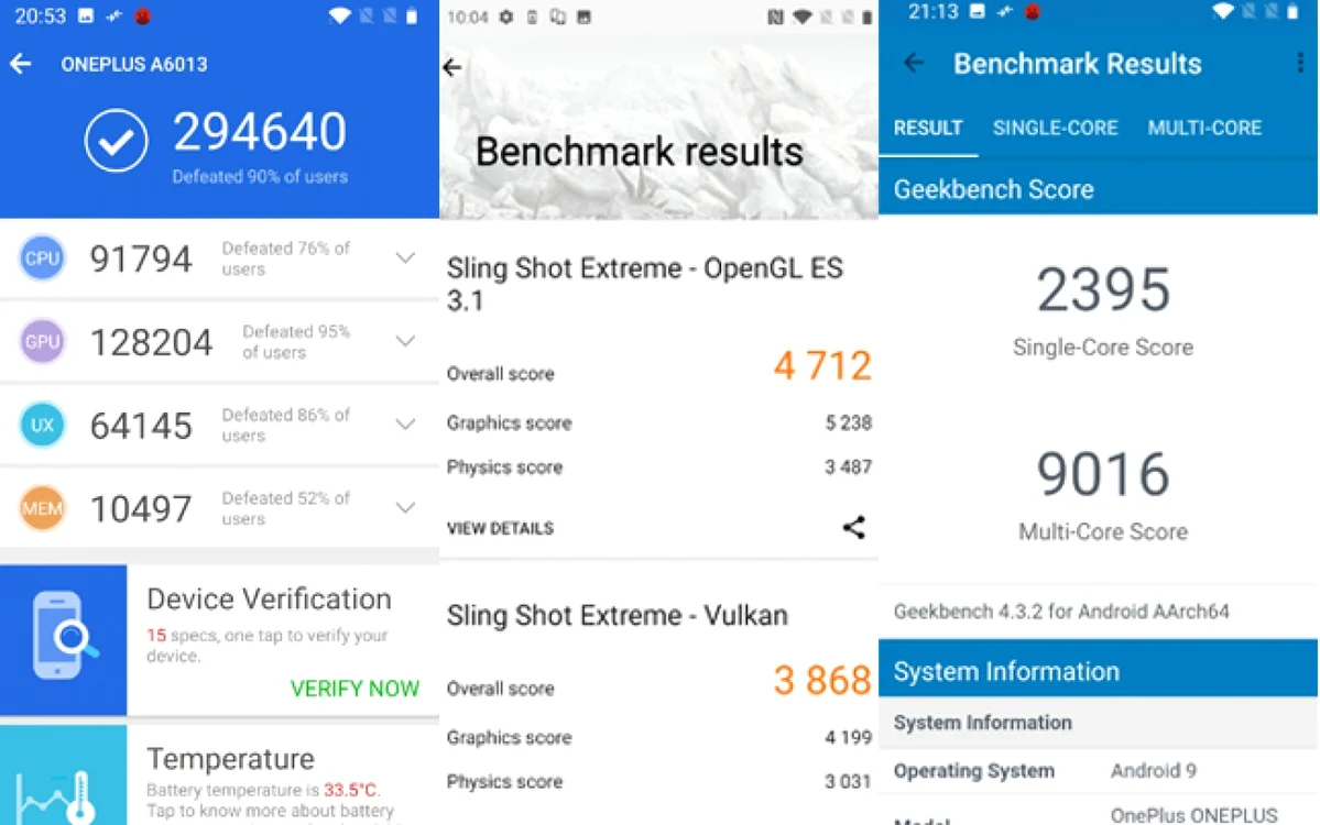 OnePlus 6T colaj teste benchmark