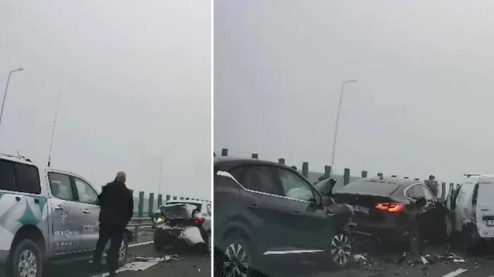Accidente rutiere pe Autostrada A0. FOTO: Captură video / Facebook