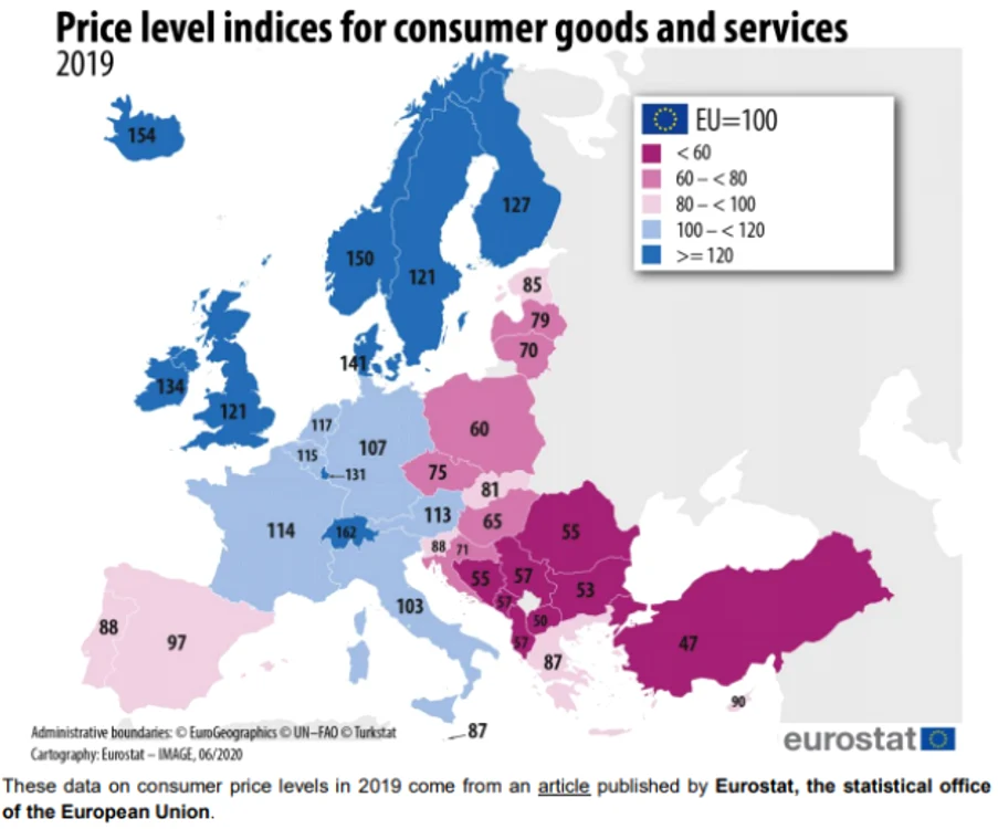eurostat preturi ue 2019 harta 