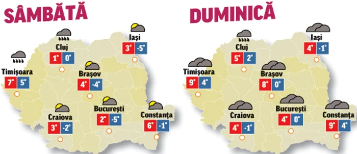 Prognoza meteo pentru următoarele două zile anunță că vremea va fi instabilă din punct de vedere termic