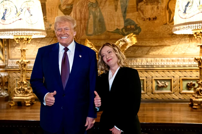 Premierul italian Georgia Meloni, în vizită la Mar-a-Lago FOTO EPA-EFE