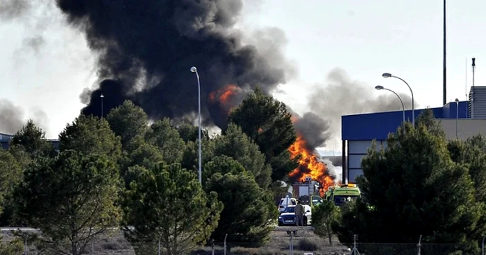 Un avion NATO s-a prăbuşit în SPania la scurtă vreme după decloare FOTO theguardian.com