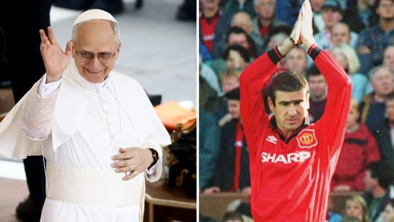 Eric Cantona, dreapta, a făcut carieră la Manchester United
