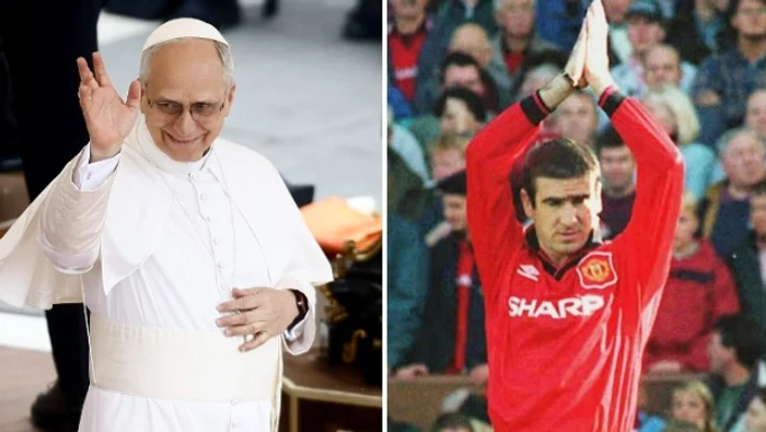 Eric Cantona, dreapta, a făcut carieră la Manchester United