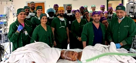 The surgical team poses with Mercy and Goodness Gemini Untwined jpg