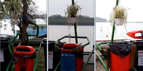 Coşuri de gunoi artistice la Galaţi FOTO Costel Crângan
