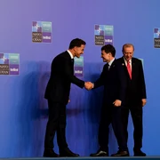 Nicușor Dan, Rutte și Erdogan la Summitul NATO FOTO AFP