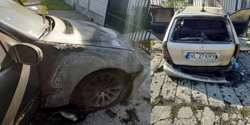 Mercedesul unei familii din Berbeşti incendiat de rudele unui proxenet din clanul de romi Senatorul care au vrut să se răzbune fiind arestaţi preventiv Foto voceavâlcii ro