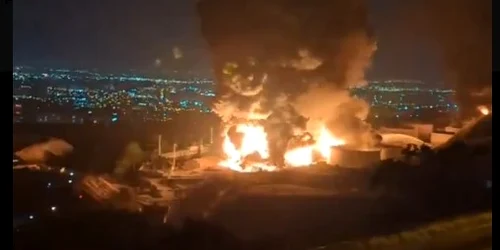 Camp petrolier în flăcări FOTO Captură jpg