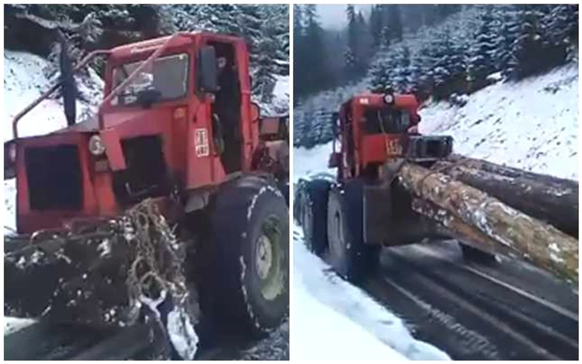 Hoţii de lemne care distrug drumul turistic TransRarău au fost identificaţi. FOTO Constantin Lucuţar