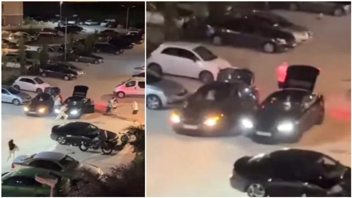 Scandal violent și amenințări în cartierul Cosmopolis FOTO: Captură video