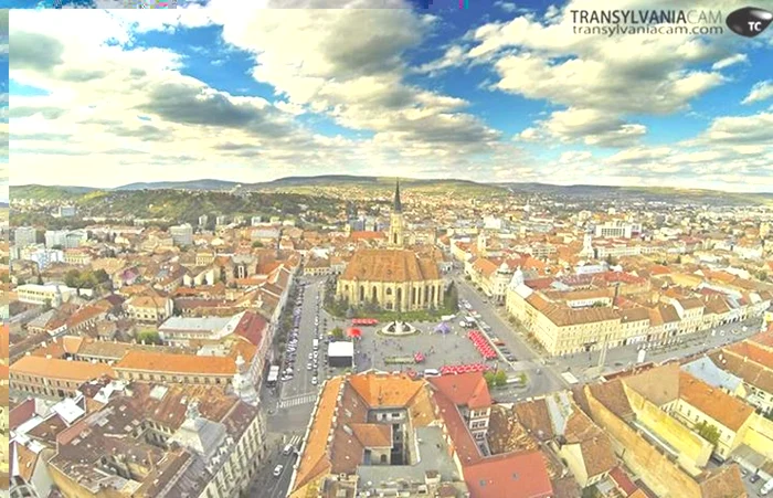 Centrul Clujului  FOTO: transylvaniacam.com, imagine luată de pe pagina de Facebook a I Love Cluj