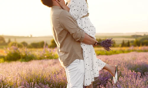 provence couple relaxing lavender field lady white dress jpg