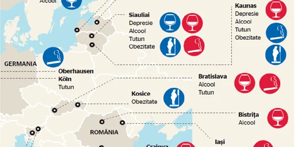 Multe probleme de sănătate ale românilor sunt cauzate de alcool şi de fumat