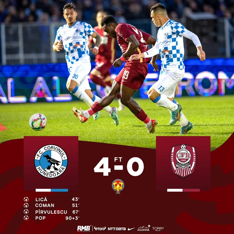 CFR Cluj - Corvinul Hunedoara FOTO: Facebook/cfr1907